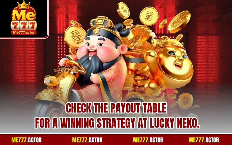 Check the payout table for a winning strategy at Lucky Neko.