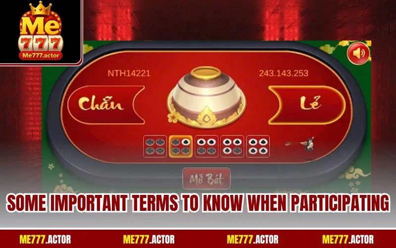 Some important terms to know when participating